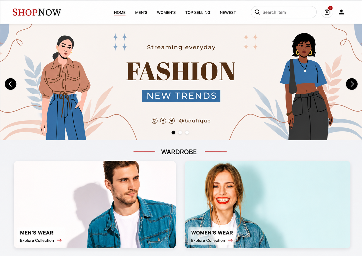 Shop Now React JS Banner